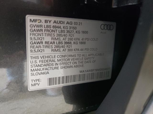 Photo 9 VIN: WA1AWBF79MD034031 - AUDI SQ7 PREMIU 