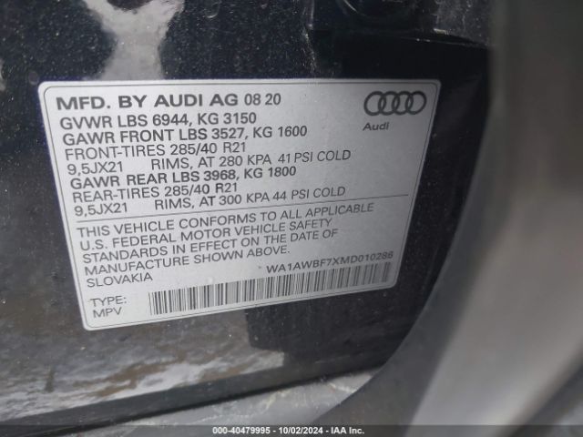 Photo 8 VIN: WA1AWBF7XMD010286 - AUDI SQ7 