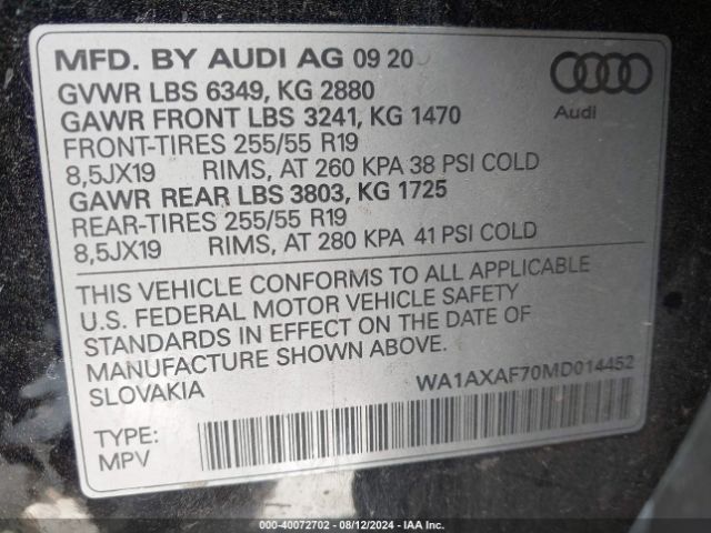 Photo 8 VIN: WA1AXAF70MD014452 - AUDI Q7 