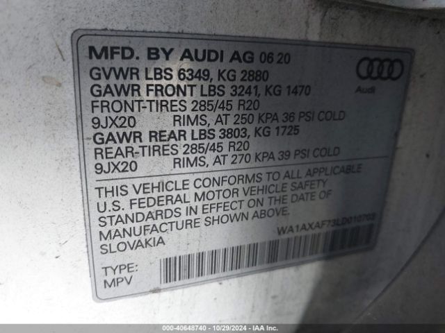 Photo 8 VIN: WA1AXAF73LD010703 - AUDI Q7 