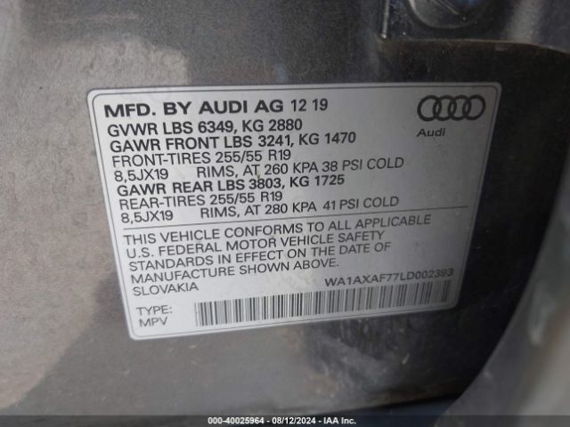 Photo 8 VIN: WA1AXAF77LD002393 - AUDI Q7 