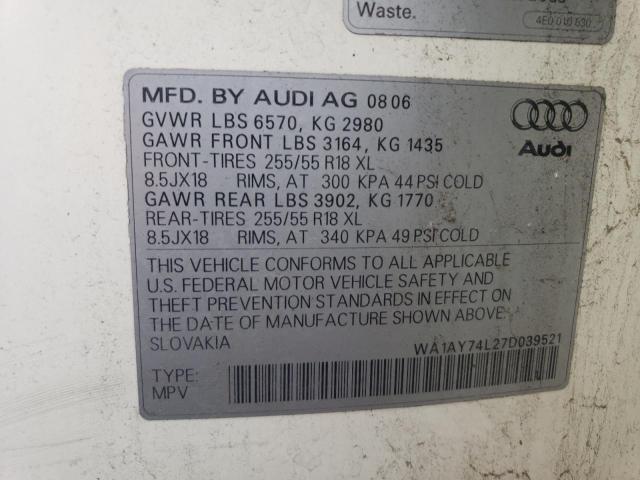 Photo 11 VIN: WA1AY74L27D039521 - AUDI Q7 