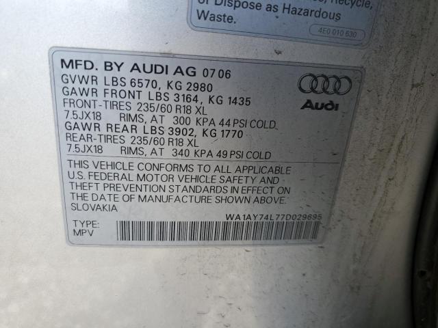 Photo 12 VIN: WA1AY74L77D029695 - AUDI Q7 