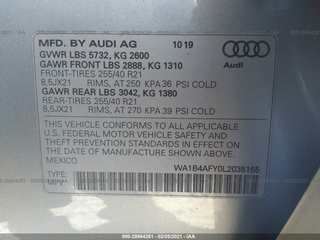 Photo 8 VIN: WA1B4AFY0L2035155 - AUDI SQ5 