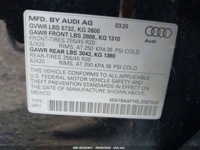 Photo 8 VIN: WA1B4AFY0L2087529 - AUDI SQ5 