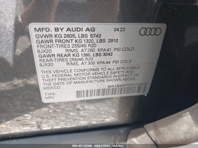 Photo 8 VIN: WA1B4AFY0P2146973 - AUDI SQ5 