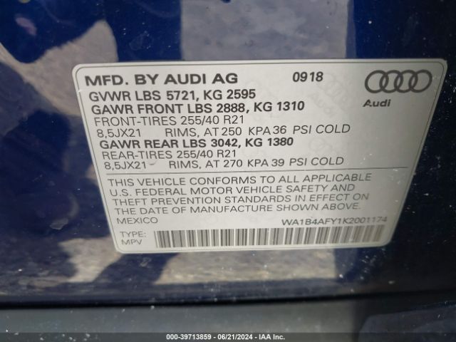 Photo 8 VIN: WA1B4AFY1K2001174 - AUDI SQ5 