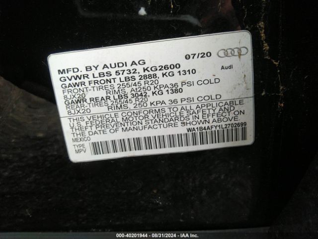 Photo 8 VIN: WA1B4AFY1L2702699 - AUDI SQ5 