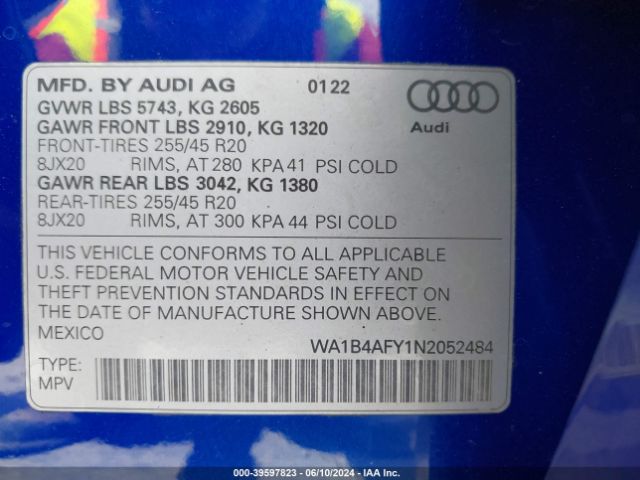 Photo 8 VIN: WA1B4AFY1N2052484 - AUDI SQ5 