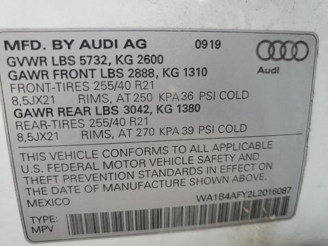 Photo 9 VIN: WA1B4AFY2L2016087 - AUDI SQ5 PREMIU 