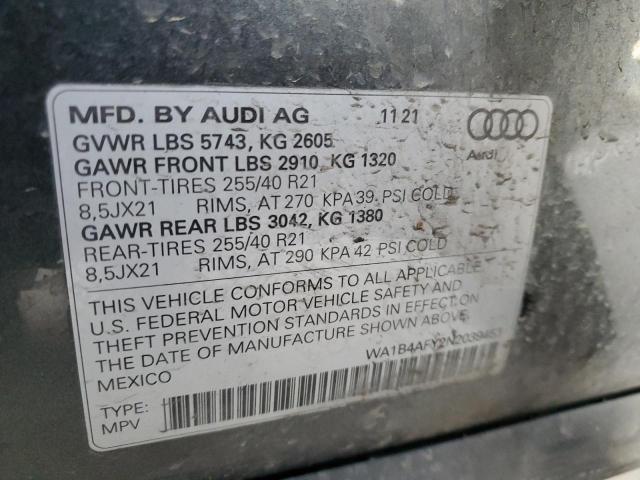 Photo 12 VIN: WA1B4AFY2N2039453 - AUDI SQ5 PREMIU 