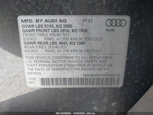 Photo 8 VIN: WA1B4AFY2N2042725 - AUDI SQ5 