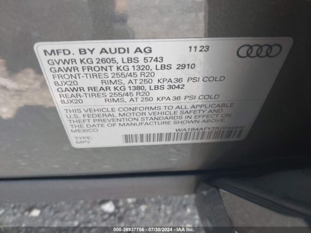 Photo 8 VIN: WA1B4AFY2R2044948 - AUDI SQ5 