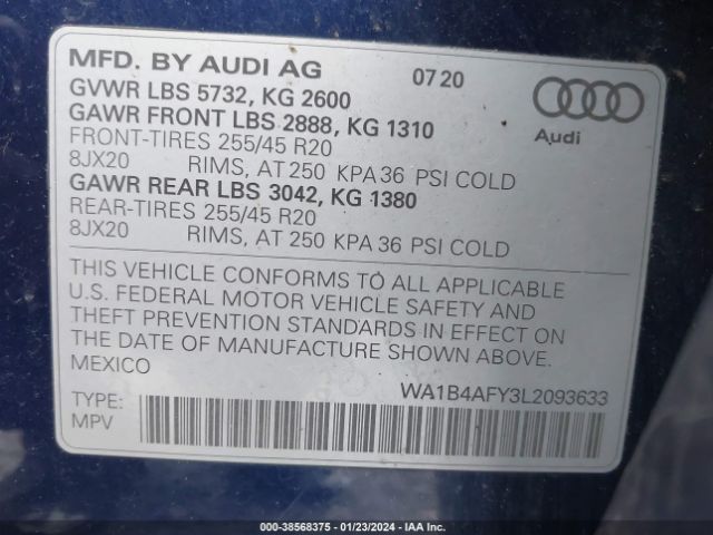 Photo 8 VIN: WA1B4AFY3L2093633 - AUDI SQ5 