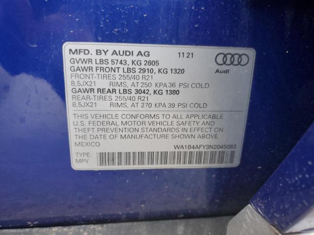 Photo 12 VIN: WA1B4AFY3N2045083 - AUDI SQ5 PREMIU 