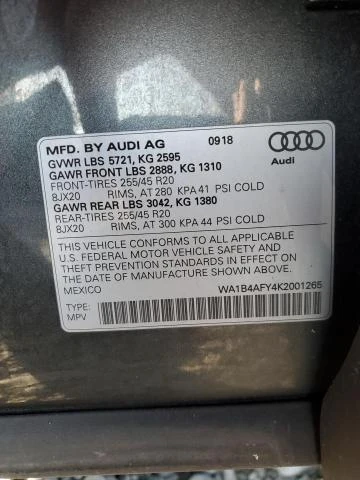 Photo 13 VIN: WA1B4AFY4K2001265 - AUDI SQ5 PREMIU 