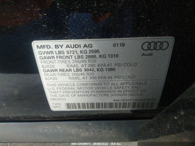 Photo 8 VIN: WA1B4AFY4K2057870 - AUDI SQ5 