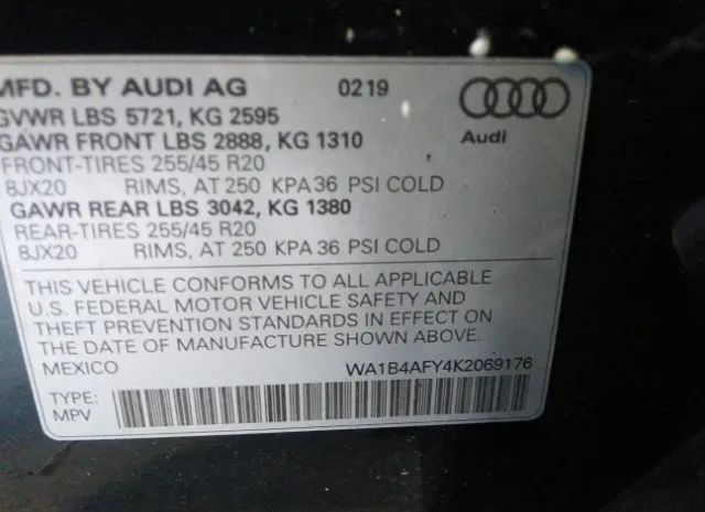 Photo 8 VIN: WA1B4AFY4K2069176 - AUDI SQ5 