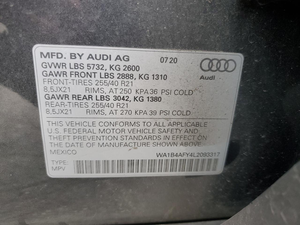 Photo 13 VIN: WA1B4AFY4L2093317 - AUDI SQ5 