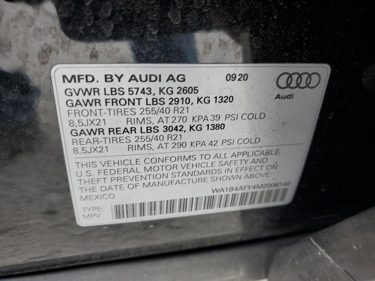 Photo 11 VIN: WA1B4AFY4M2008140 - AUDI SQ5 