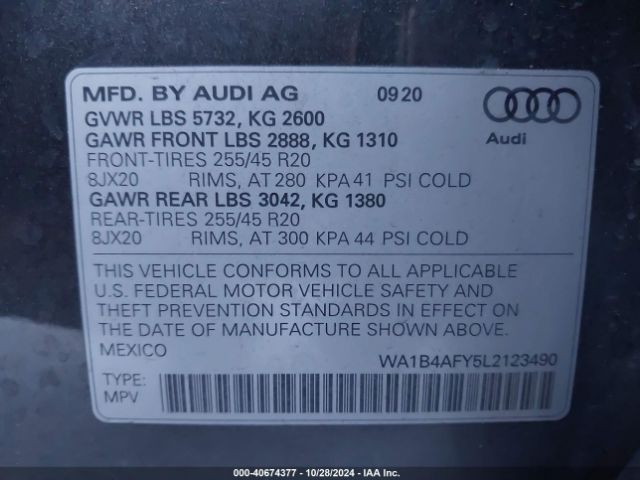 Photo 8 VIN: WA1B4AFY5L2123490 - AUDI SQ5 