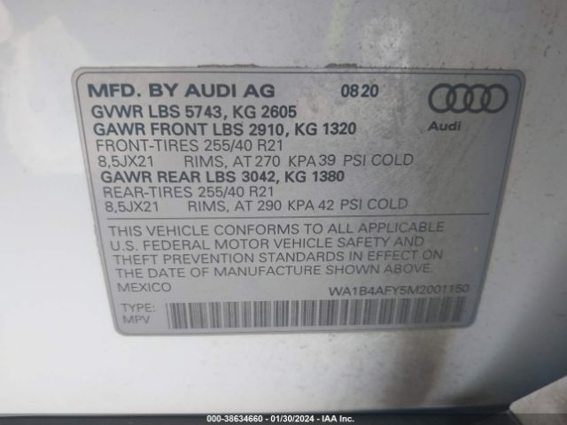 Photo 8 VIN: WA1B4AFY5M2001150 - AUDI SQ5 