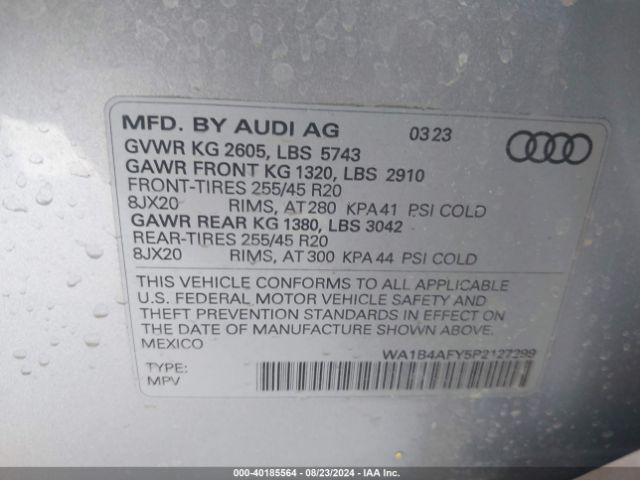 Photo 8 VIN: WA1B4AFY5P2127299 - AUDI SQ5 