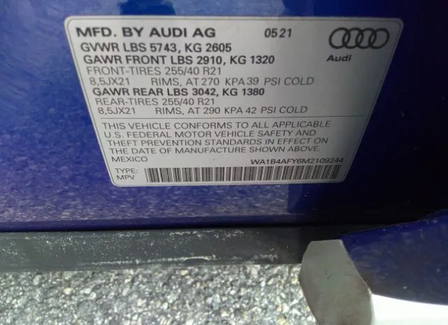 Photo 8 VIN: WA1B4AFY6M2109244 - AUDI SQ5 