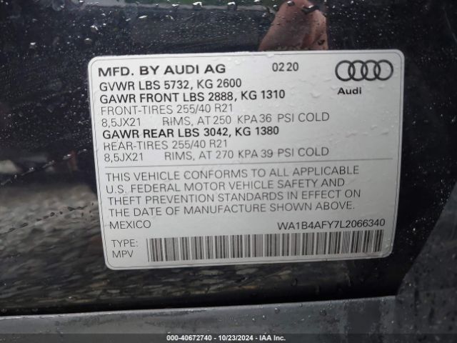 Photo 8 VIN: WA1B4AFY7L2066340 - AUDI SQ5 