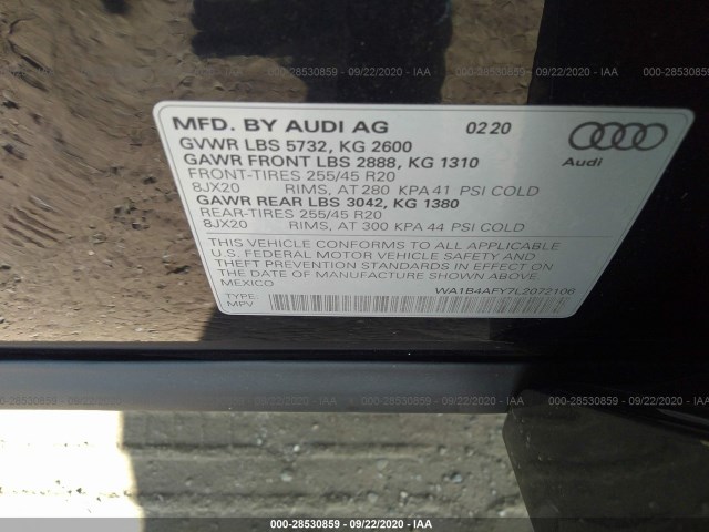 Photo 8 VIN: WA1B4AFY7L2072106 - AUDI SQ5 