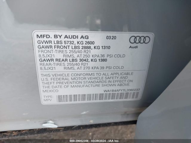 Photo 8 VIN: WA1B4AFY7L2080237 - AUDI SQ5 