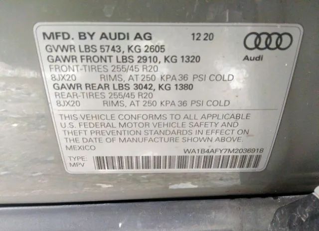 Photo 8 VIN: WA1B4AFY7M2036918 - AUDI SQ5 