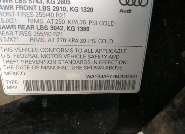 Photo 8 VIN: WA1B4AFY7M2042461 - AUDI SQ5 