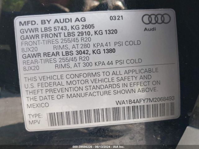 Photo 8 VIN: WA1B4AFY7M2068493 - AUDI SQ5 