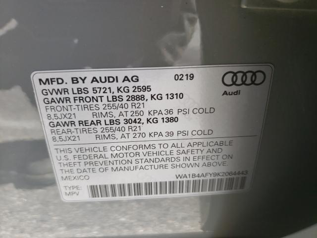 Photo 9 VIN: WA1B4AFY9K2064443 - AUDI SQ5 PREMIU 