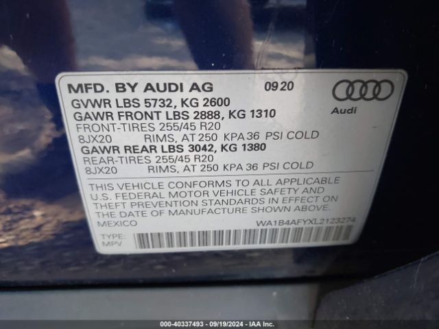 Photo 8 VIN: WA1B4AFYXL2123274 - AUDI SQ5 