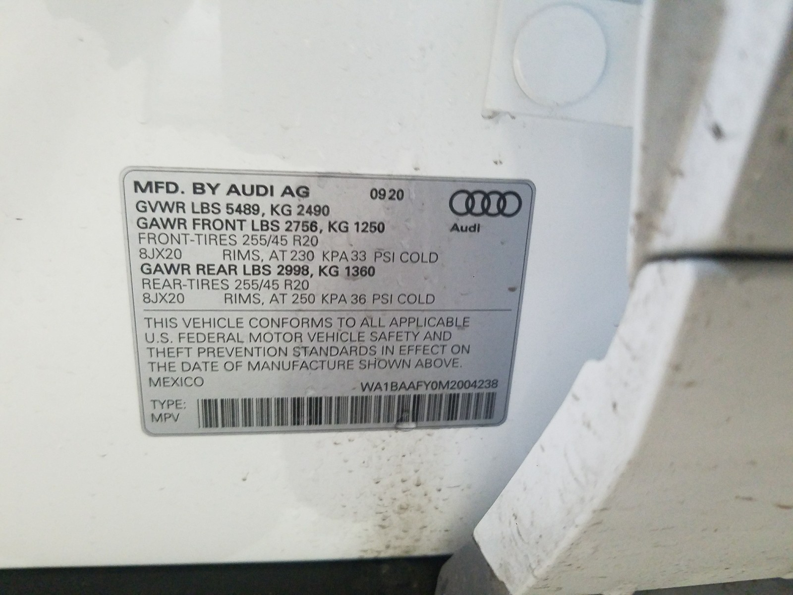 Photo 9 VIN: WA1BAAFY0M2004238 - AUDI Q5 