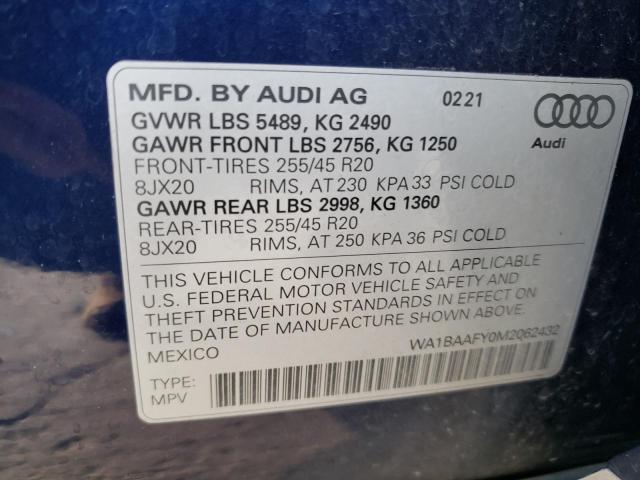 Photo 12 VIN: WA1BAAFY0M2062432 - AUDI Q5 PREMIUM 