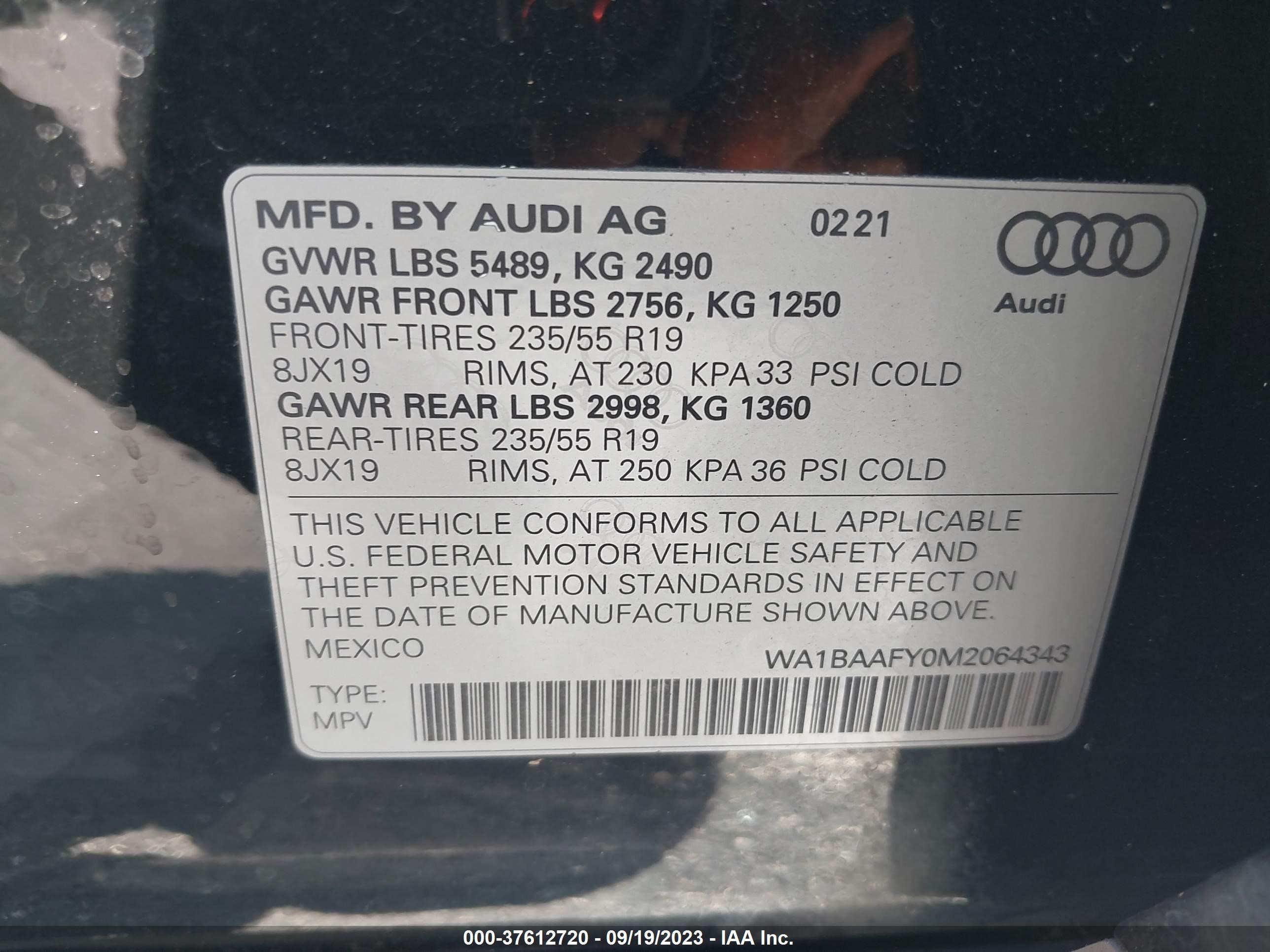 Photo 8 VIN: WA1BAAFY0M2064343 - AUDI Q5 