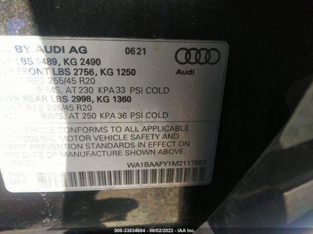 Photo 8 VIN: WA1BAAFY1M2117857 - AUDI Q5 