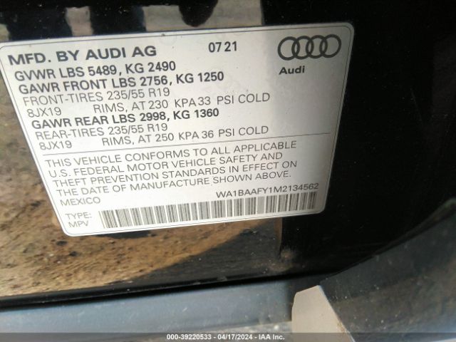 Photo 8 VIN: WA1BAAFY1M2134562 - AUDI Q5 