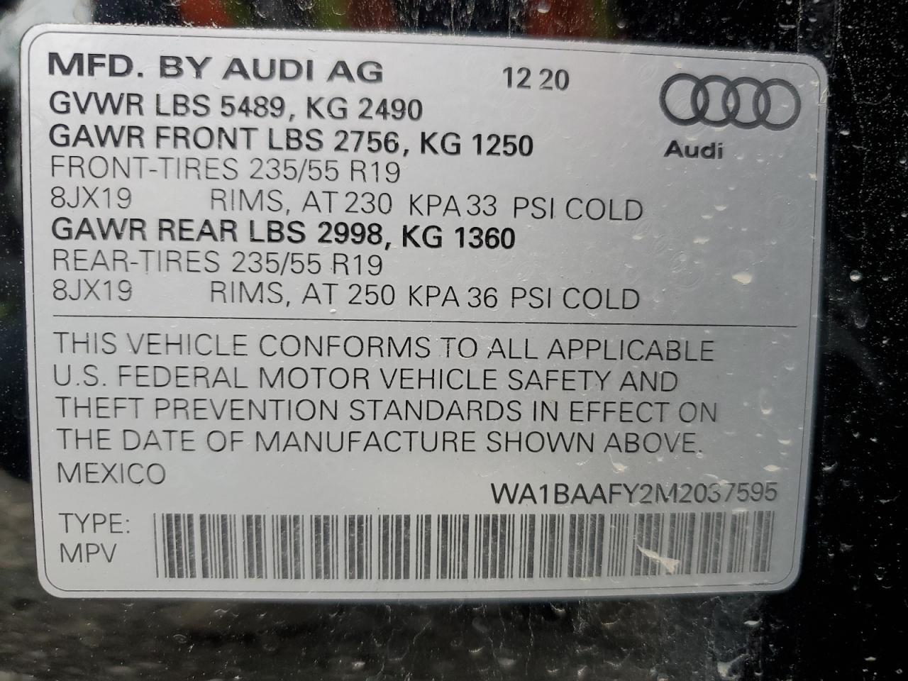 Photo 12 VIN: WA1BAAFY2M2037595 - AUDI Q5 