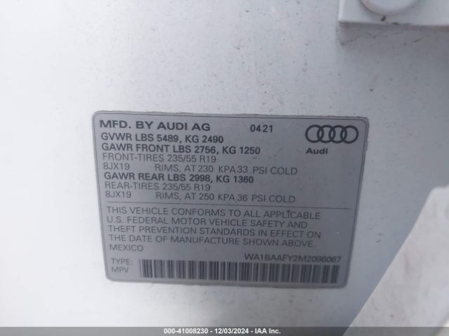 Photo 8 VIN: WA1BAAFY2M2086067 - AUDI Q5 