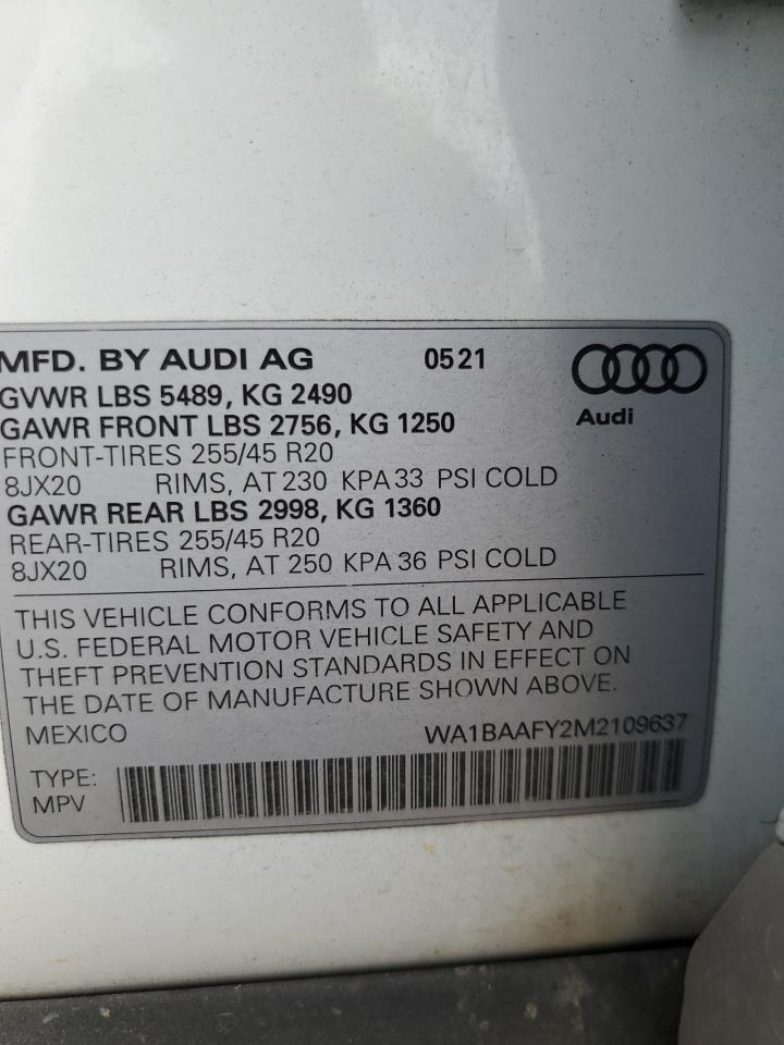 Photo 11 VIN: WA1BAAFY2M2109637 - AUDI Q5 