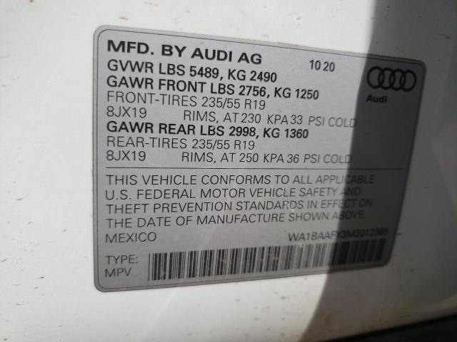 Photo 9 VIN: WA1BAAFY3M2012365 - AUDI Q5 PREMIUM 