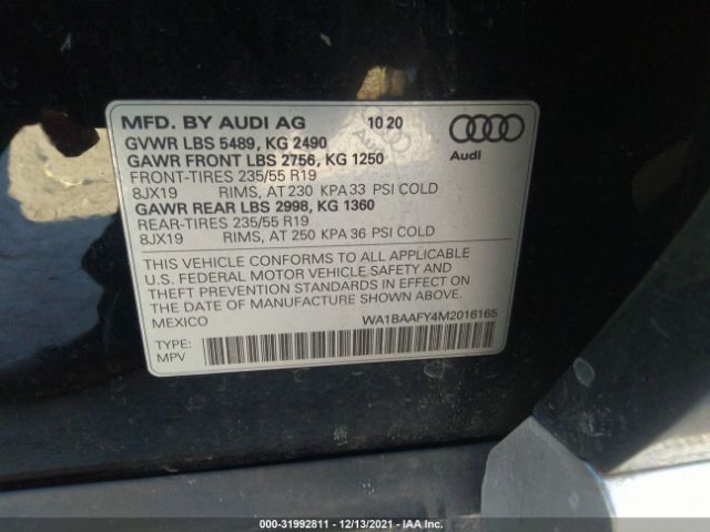 Photo 8 VIN: WA1BAAFY4M2016165 - AUDI Q5 