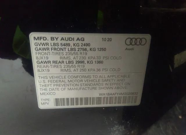 Photo 8 VIN: WA1BAAFY4M2020832 - AUDI Q5 