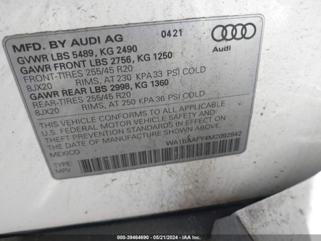 Photo 8 VIN: WA1BAAFY4M2092842 - AUDI Q5 