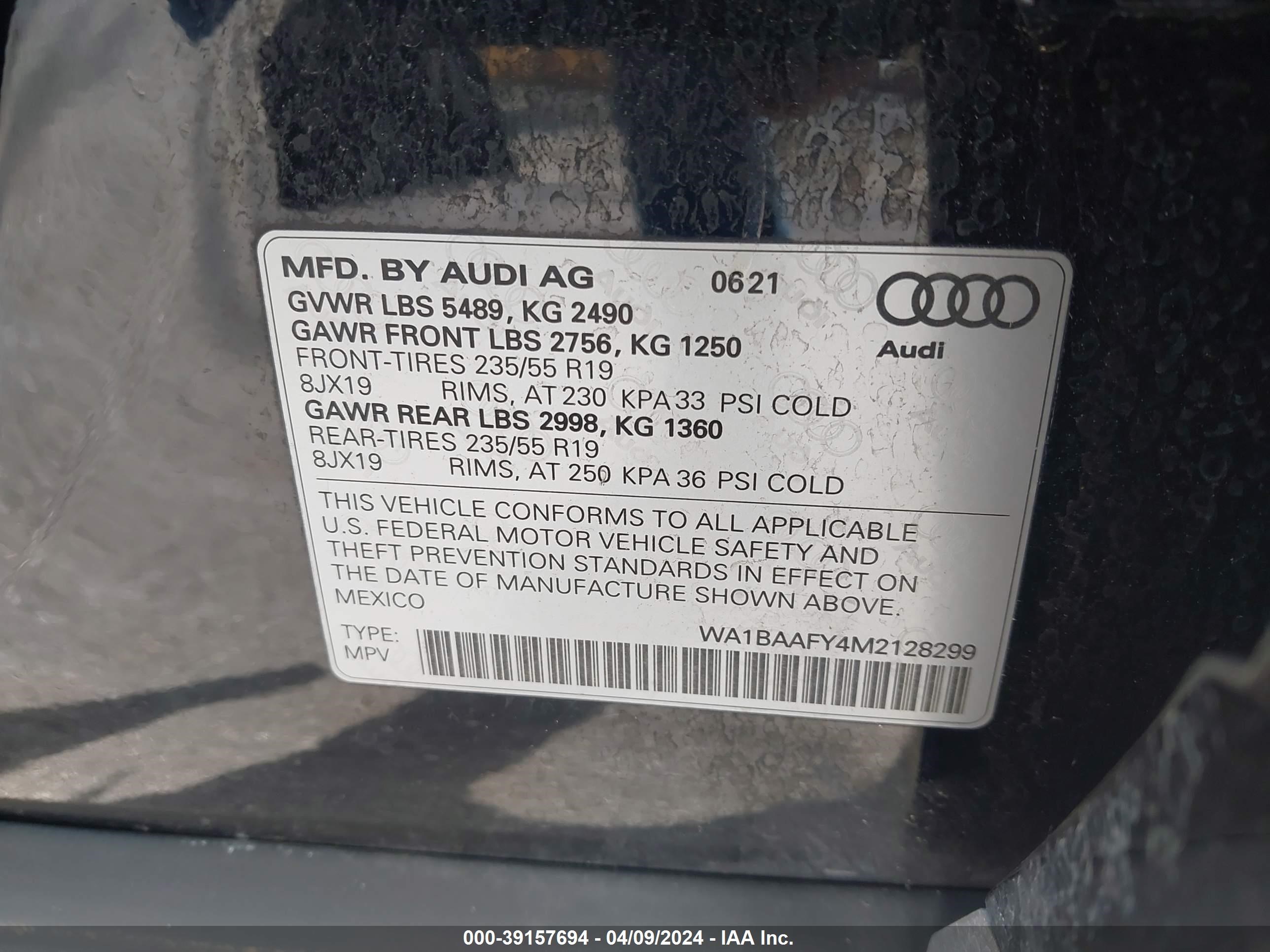 Photo 8 VIN: WA1BAAFY4M2128299 - AUDI Q5 