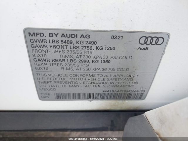 Photo 8 VIN: WA1BAAFY5M2068436 - AUDI Q5 